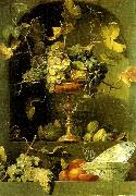 Frans Snyders, stilleben med fruktskal i en nisch